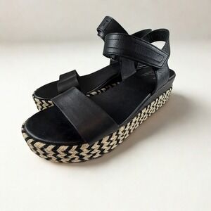 Sorel Sandals Womens 8.5 Black Cameron Flatform Platform Ankle Strap